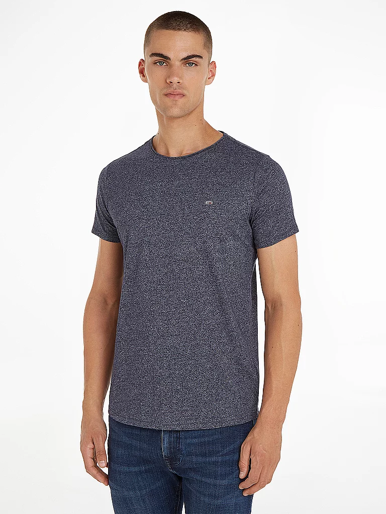 Tommy Jeans T-shirt à Manches Courtes Slim Jaspe Twilight Navy L Homme 3